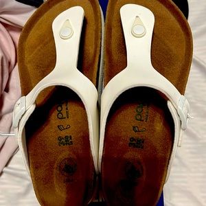 Birkenstock Papillio Gizeh Grooved Birko-Flor Vegan Platform Sandals White 39